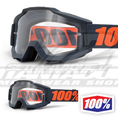 100% Maschera THE ACCURI OTG Gunmetal - Lente Trasparente