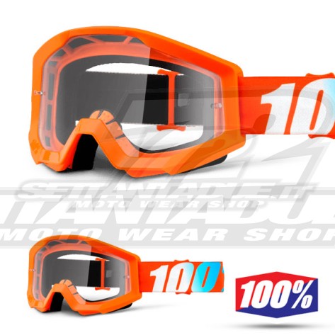 100% Maschera THE STRATA Orange - Lente Trasparente