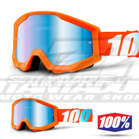 100% Maschera THE STRATA Orange - Lente Blu Specchio