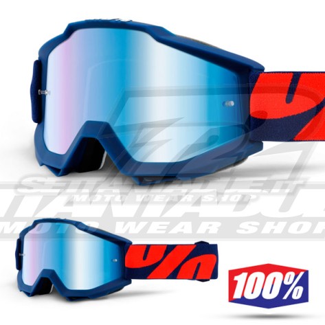 100% Maschera THE ACCURI Raleigh - Lente Blu Specchio