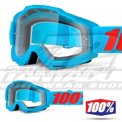 100% Maschera THE ACCURI Acidulous Cyan - Lente Trasparente