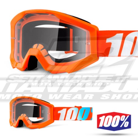 100% Maschera THE STRATA JUNIOR Orange - Lente Trasparente