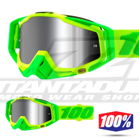 Maschera Cross 100% THE RACECRAFT + Sour Soul - Lente Iniettata Argento Specchio