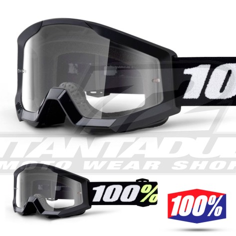 100% Maschera THE STRATA MINI Grom Black - Lente Trasparente