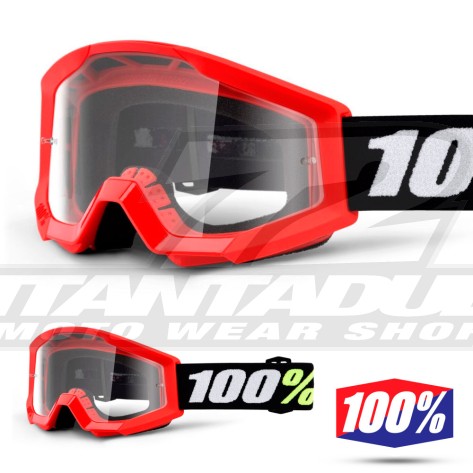 100% Maschera THE STRATA MINI Grom Red - Lente Trasparente