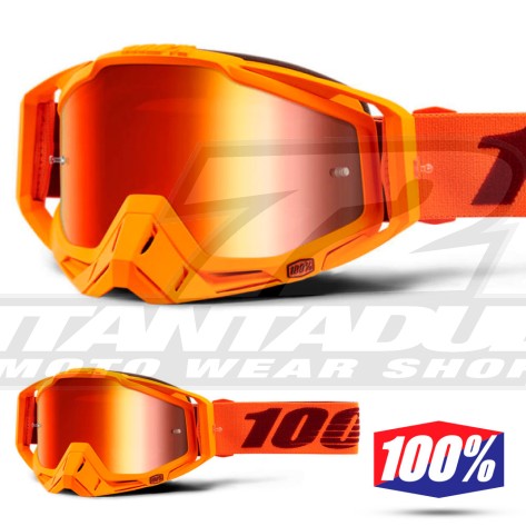 Maschera Cross 100% THE RACECRAFT Menlo - Lente Rosso Specchio