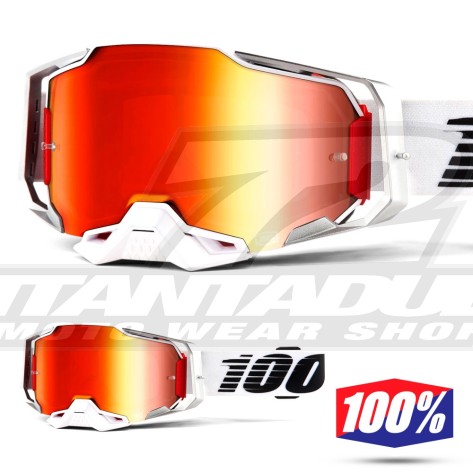 Maschera Cross 100% ARMEGA Lightsaber - Lente Rosso Specchio