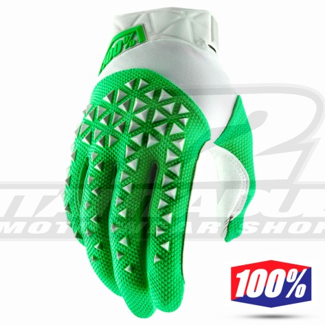 Guanti Cross 100% AIRMATIC - Argento Verde Lime Fluo