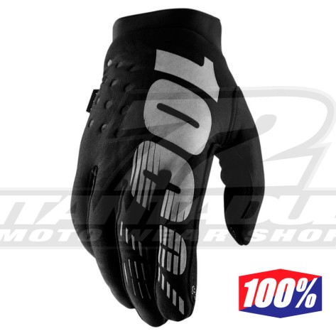 Guanti Cross 100% Youth BRISKER - Nero Grigio