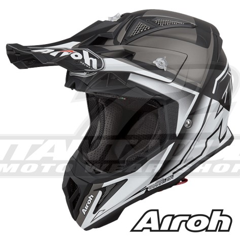 Casco Motocross Airoh AVIATOR 2.2 Check - Bianco Opaco