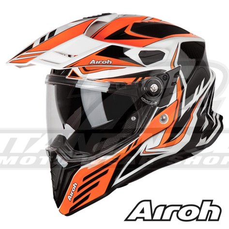 Casco Crossover Airoh COMMANDER Carbon - Arancione