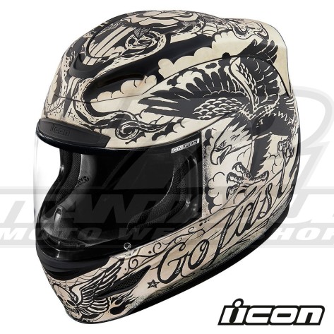 Casco Integrale Icon AIRMADA Scrawl - Bianco