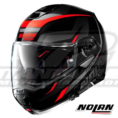 Casco Apribile Nolan N100-5 N-COM Lumière 39 - Glossy Black