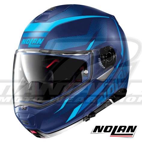 Casco Apribile Nolan N100-5 N-COM Lumière 40 - Flat Imperator Blue