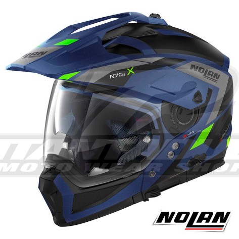 Casco Modulare Nolan N70-2 X Grandes Alpes 25 N-COM - Flat Imperator Blue