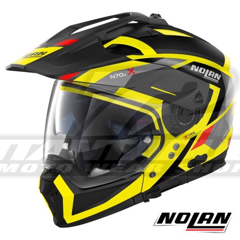 Casco Modulare Nolan N70-2 X Grandes Alpes 27 N-COM - Led Yellow