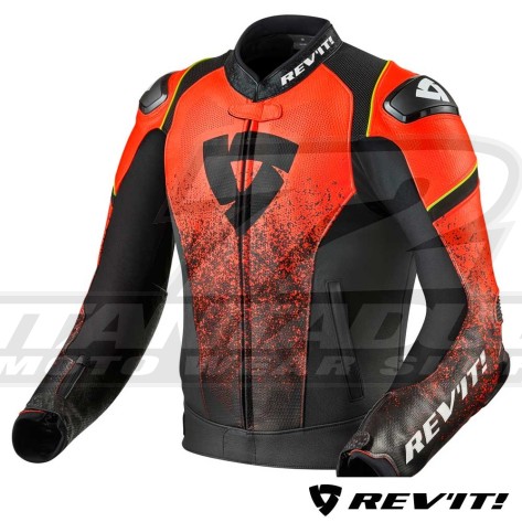 Giacca REV'IT! QUANTUM - Nero Rosso Neon