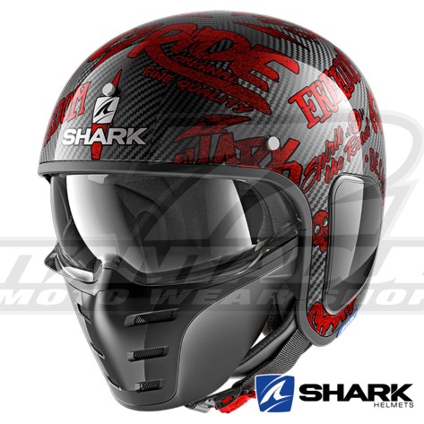 Casco Jet Shark S-DRAK CARBON Freestyle Cup - Nero Rosso