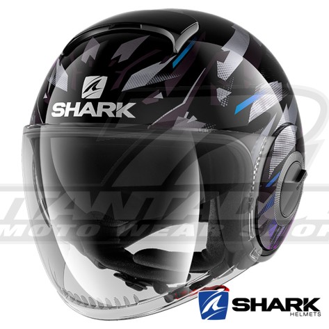 Casco Jet Shark NANO Kanhji - Nero Blu Glitter