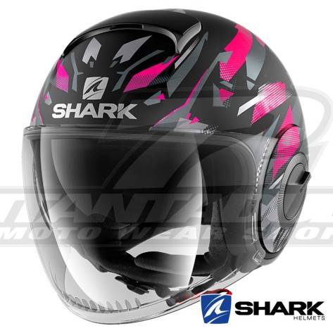 Casco Jet Shark NANO Kanhji Mat - Nero Argento Viola