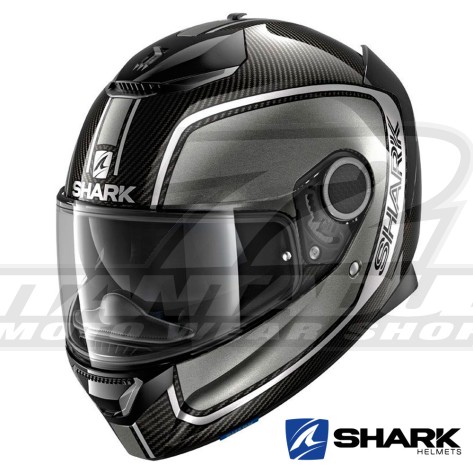 Casco Integrale Shark SPARTAN CARBON Priona - Nero Antracite Argento