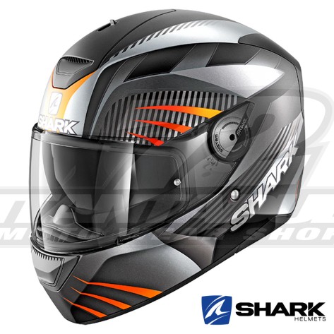 Casco Integrale Shark D-SKWAL Mercurium Mat - Nero Antracite Arancione