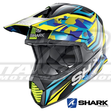 Casco Cross Shark VARIAL Replica Tixier - Nero Blu Giallo