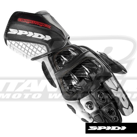 Guanti Pelle Spidi CARBO TRACK EVO - Nero Bianco