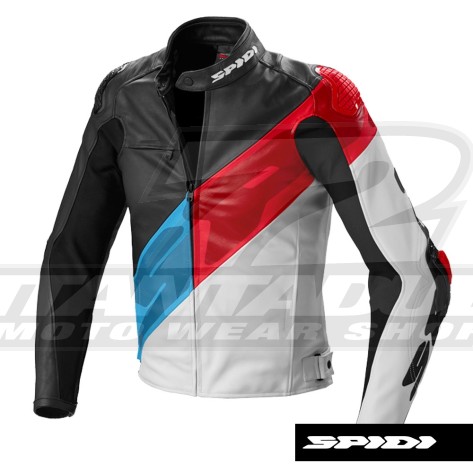 Giacca Pelle Spidi SUPER-R - Rosso Azzurro