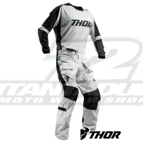 Completo Enduro Thor TERRAIN (Over The Boot) - Grigio Chiaro Nero