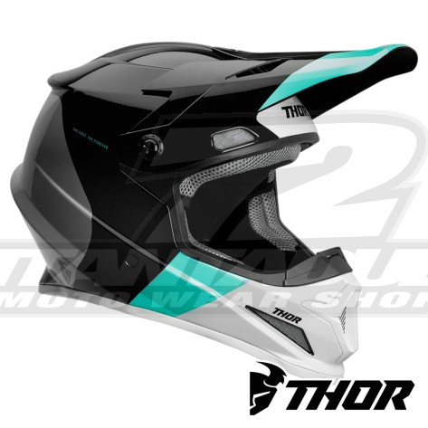 Casco Motocross Thor SECTOR BOMBER - Nero Verde Menta