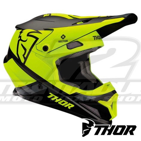 Casco Motocross Thor SECTOR SPLIT - Nero Giallo Acido