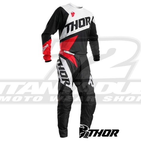 Completo Cross Bambino Thor Youth SECTOR BLADE - Carbone Rosso