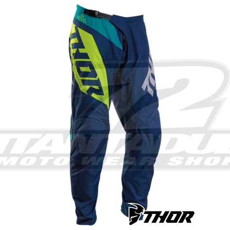 Pantaloni Cross Thor SECTOR BLADE - Blu Navy Giallo Acido
