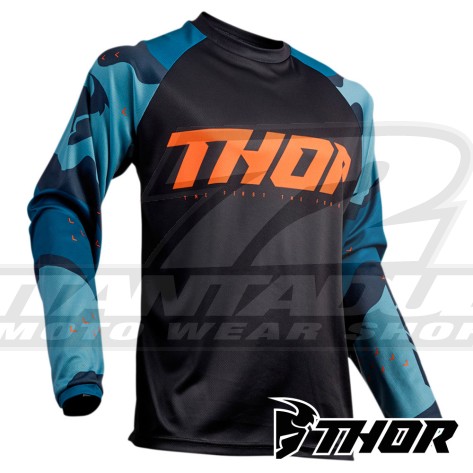 Maglia Cross Thor SECTOR CAMO - Blu
