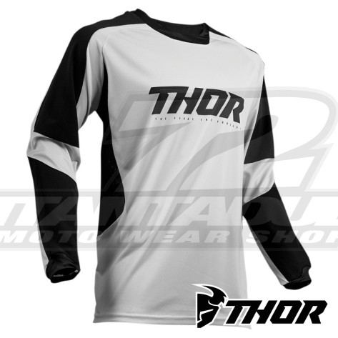 Maglia Enduro Thor TERRAIN - Grigio Chiaro Nero