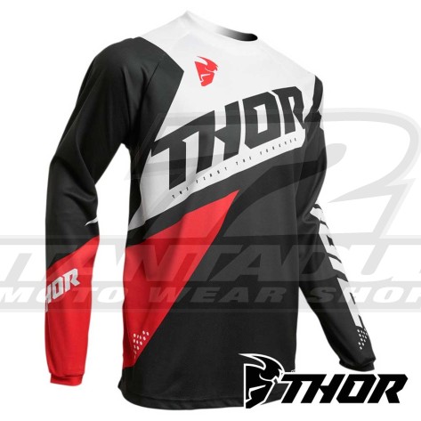 Maglia Cross Thor SECTOR BLADE - Carbone Rosso