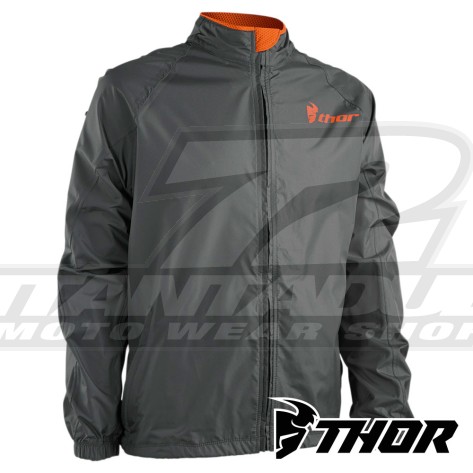 Giacca Antipioggia Thor PACK - Carbone Arancione