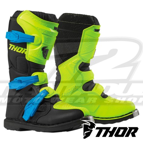 Stivali Cross Bambino Thor Youth BLITZ XP - Fluo Acido Nero