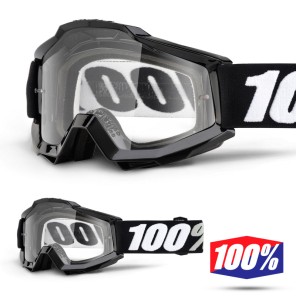 100% Maschera THE ACCURI Black Tornado - Lente Trasparente