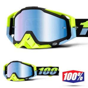 100% Maschera THE RACECRAFT Antigua - Lente Blu Specchio