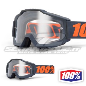 100% Maschera THE ACCURI Gunmetal - Lente Trasparente