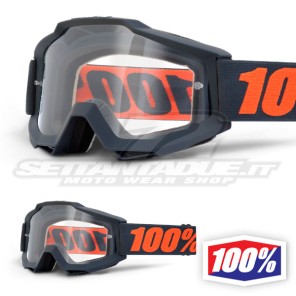 100% Maschera THE ACCURI OTG Gunmetal - Lente Trasparente