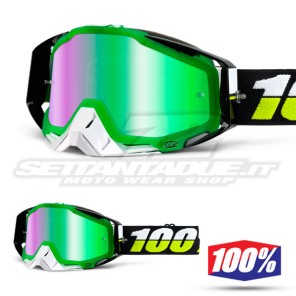 100% Maschera THE RACECRAFT Simbad - Lente Verde Specchio