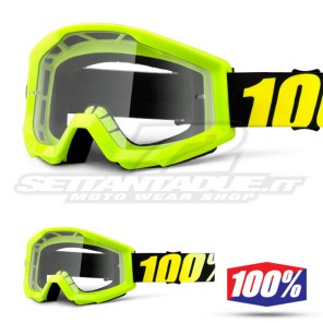 100% Maschera THE STRATA Neon Yellow - Lente Trasparente