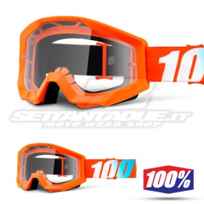 100% Maschera THE STRATA Orange - Lente Trasparente