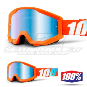 100% Maschera THE STRATA Orange - Lente Blu Specchio