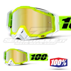 100% Maschera THE RACECRAFT Solar - Lente Oro Specchio