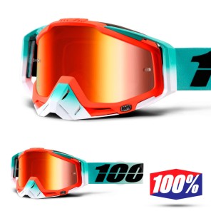 100% Maschera THE RACECRAFT Cubica - Lente Rosso Specchio