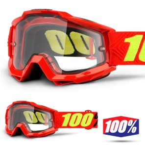 100% Maschera THE ACCURI ENDURO Reflex Blue - Doppia Lente Trasparente